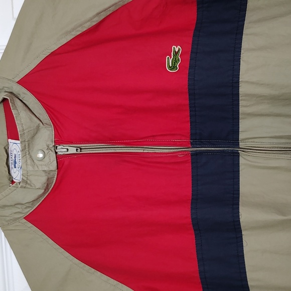 Men's Lacoste Izod Vintage VTG Retro  Jacket Zip Striped - Medium - Picture 2 of 9